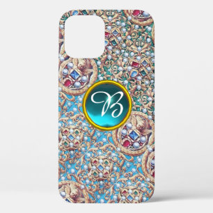 ANTIQUE JEWELS,GEMSTONES,PEARLS,ANGELS MONOGRAM iPhone 12 CASE