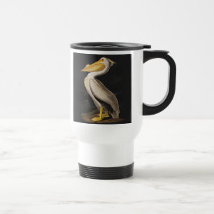Antique John James Audubon White Pelican Coastal Travel Mug