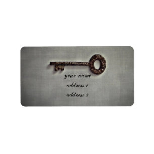 Antique key address labels