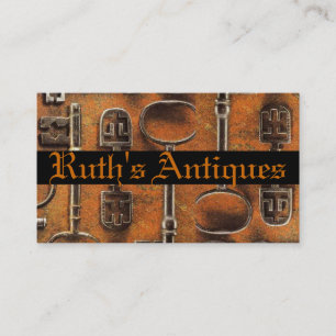 Antique Key Dealer Store Shop Vintage Business Card