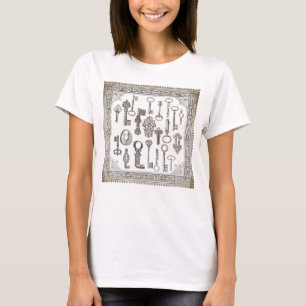 Antique Keys with Distressed Fancy Border T-shirt