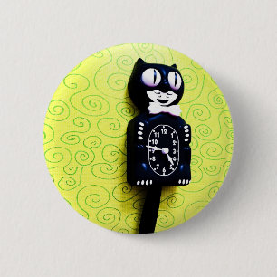 Antique kit Cat Clock Button
