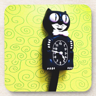 Antique kit Cat Clock Cork Coaster