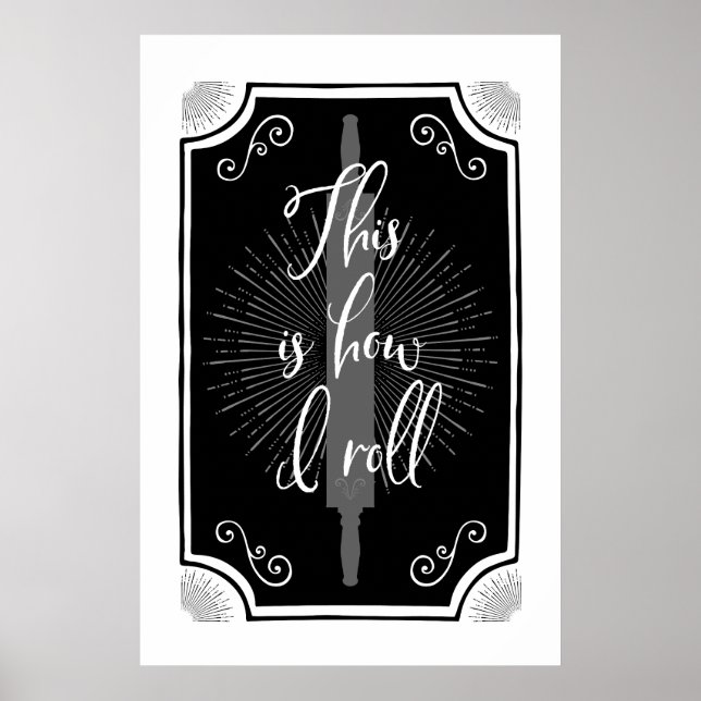 Antique Kitchen Sign – This is how I roll (Front)