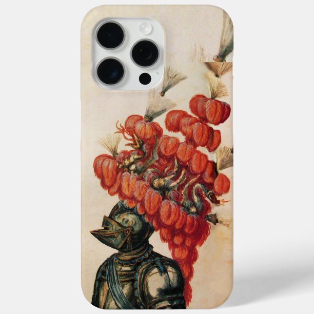 ANTIQUE KNIGHT HELMET ,DRAGONS AND RED FEATHERS Case-Mate iPhone CASE (Back)