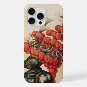 ANTIQUE KNIGHT HELMET ,DRAGONS AND RED FEATHERS iPhone 15 PRO MAX CASE