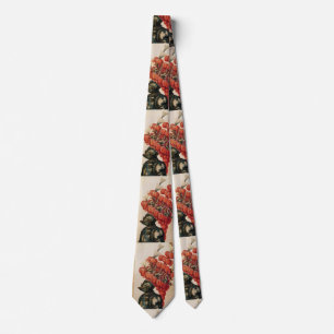 ANTIQUE KNIGHT HELMET ,DRAGONS AND RED FEATHERS TIE