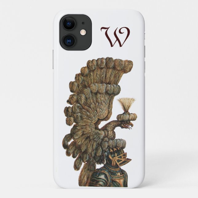 ANTIQUE KNIGHT HELMET WITH EAGLE monogram Case-Mate iPhone Case (Back)