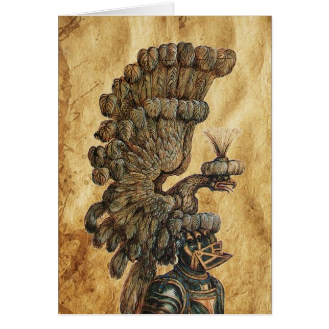 ANTIQUE KNIGHT HELMET WITH EAGLE Parchment (Front)