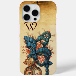 ANTIQUE KNIGHT HELMET WITH RED BLUE FEATHERS iPhone 15 PRO MAX CASE