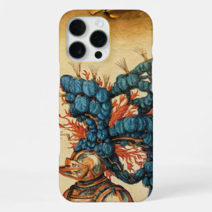 ANTIQUE KNIGHT HELMET WITH RED BLUE FEATHERS iPhone 16 PRO MAX CASE