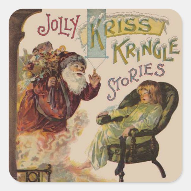 Antique Kris Kringle Sanga Claus Square Sticker (Front)