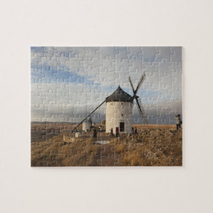 Antique La Mancha windmills, with visitors Jigsaw Puzzle