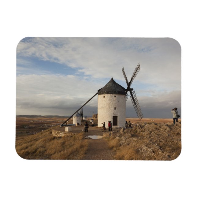 Antique La Mancha windmills, with visitors Magnet (Horizontal)