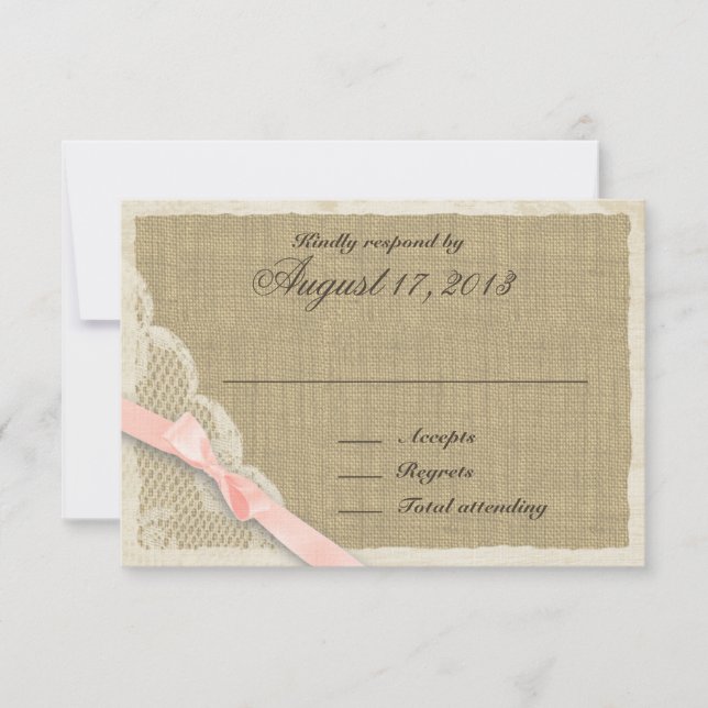 Antique Lace and blush Country Response Card (Front)