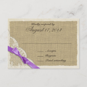 Antique Lace and Lavender Country Response Card