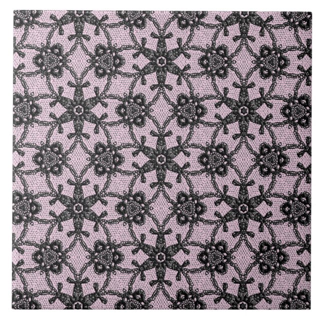Antique lace - black and ice pink tile (Front)