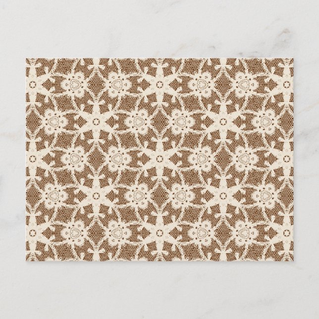 Antique lace - cream and brown postcard (Front)