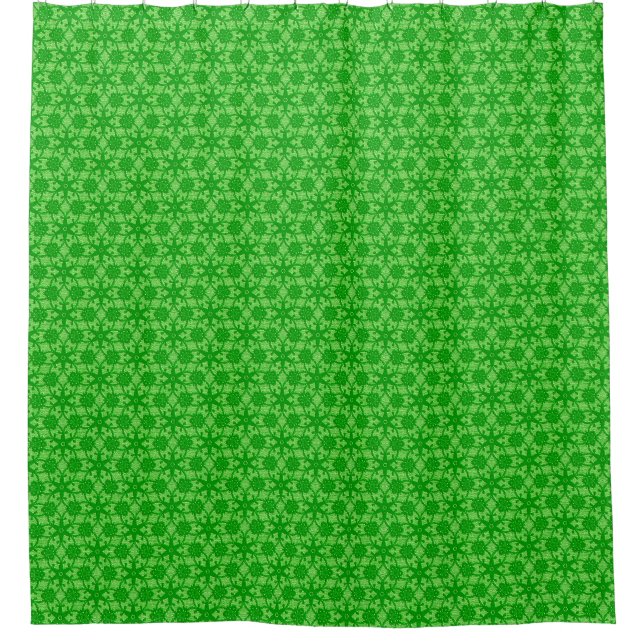Antique lace - emerald and lime green shower curtain (Front)