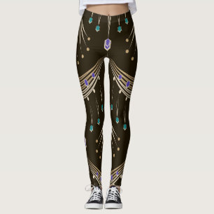 Antique lace, geometric seamless pattern. leggings