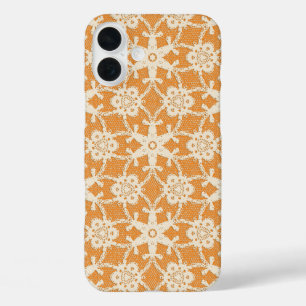 Antique lace - orange and cream iPhone 16 plus case