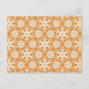 Antique lace - orange and cream postcard