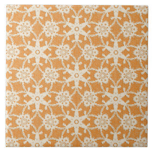 Antique lace - orange and cream tile