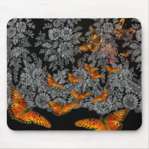 ANTIQUE LACE PATTERN WITH BUTTERFLIES MOUSE PADS