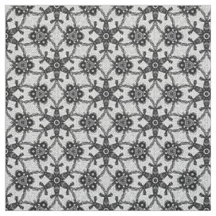 Antique lace print - black and white fabric
