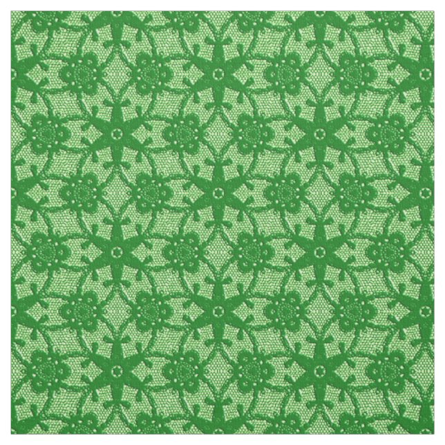 Antique lace print - emerald and lime green fabric (Swatch)