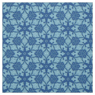Antique lace print - sapphire and pale blue fabric