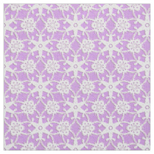 Antique lace print - white and lavender fabric