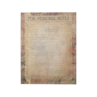Antique lace, roses and music notes paper ephemera