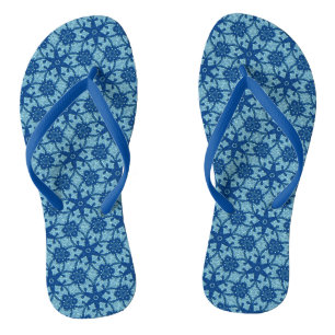 Antique lace - sapphire and pale blue jandals