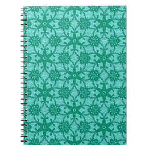Antique lace - turquoise and aqua spiral notebook