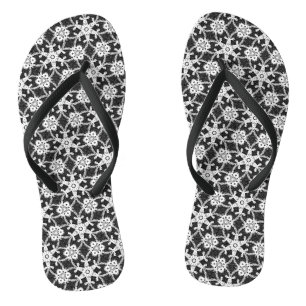 Antique lace - white and black jandals
