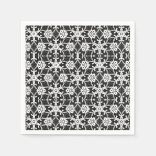 Antique lace - white and black napkin