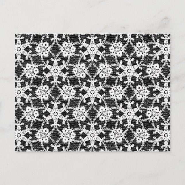 Antique lace - white and black postcard (Front)