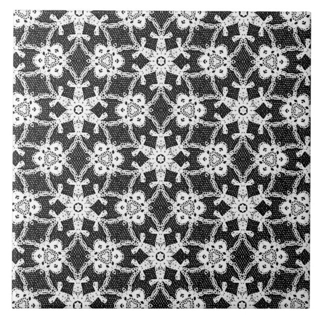 Antique lace - white and black tile (Front)