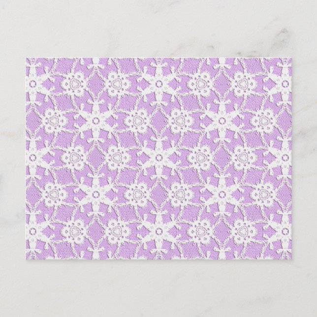 Antique lace - white and lavender postcard (Front)