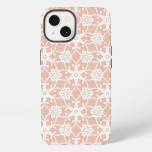 Antique lace - white and peach iPhone 13 case