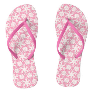 Antique lace - white and rose pink jandals