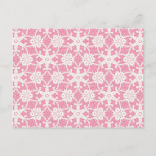 Antique lace - white and rose pink postcard
