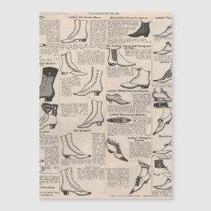 Antique Ladies Shoe Catalogue Page Vintage Print