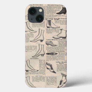 Antique Ladies Shoe Catalogue Page Vintage Print iPhone 13 Case