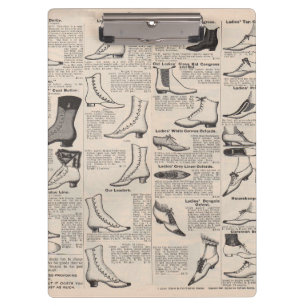 Antique Ladies Shoe Catalogue Page Vintage Print Clipboard