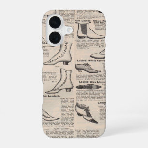 Antique Ladies Shoe Catalogue Page Vintage Print iPhone 16 Case