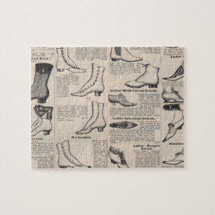 Antique Ladies Shoe Catalogue Page Vintage Print Jigsaw Puzzle