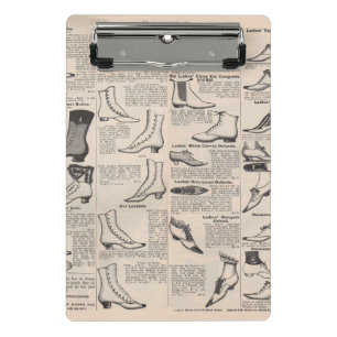 Antique Ladies Shoe Catalogue Page Vintage Print Mini Clipboard