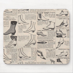 Antique Ladies Shoe Catalogue Page Vintage Print Mouse Pad